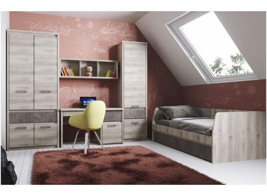 Кровать односпальная Джаз 90-2, каштан найроби/оникс