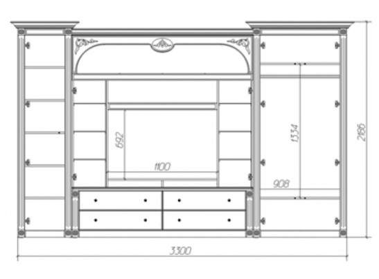 Гостиная Джулия (яблоня+черная патина)