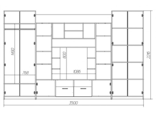 Стенка Венеция (беленый дуб)
