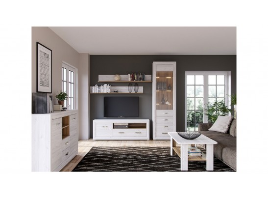 Тумба ТВ B136-RTV1D1S MALTA, лиственница сибирская/орех лион