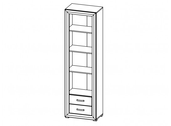 Шкаф открытый B136-REG2S MALTA, лиственница сибирская/орех лион