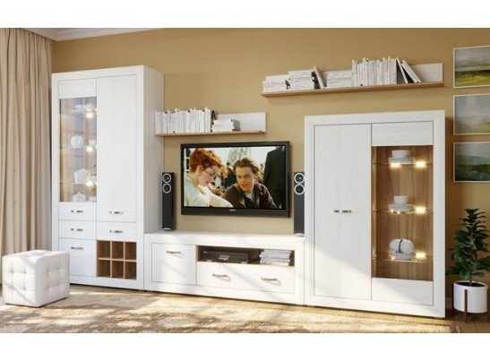 Тумба ТВ B136-RTV1D1S MALTA, лиственница сибирская/орех лион