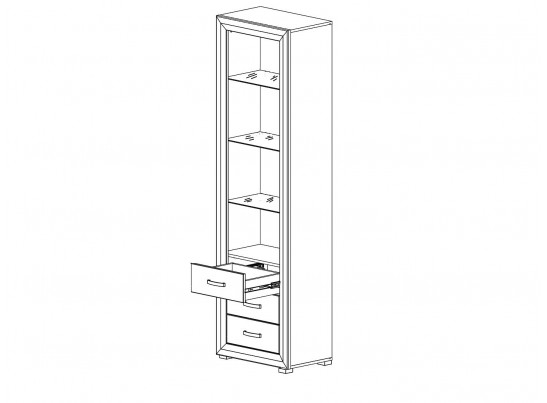 Витрина с полками B136-REG1W3S MALTA, лиственница сибирская/орех лион