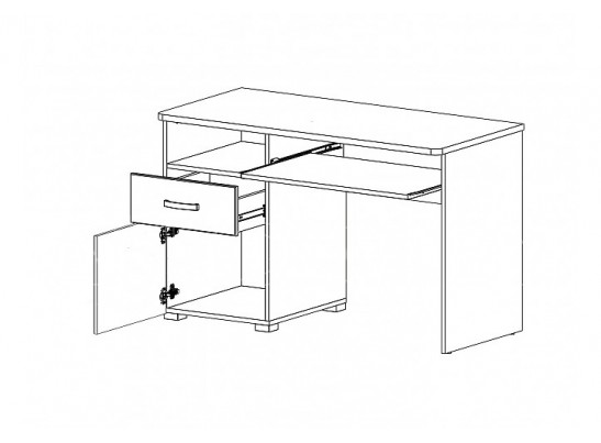Стол письменный B136-BIU1D1S MALTA, лиственница сибирская/орех лион