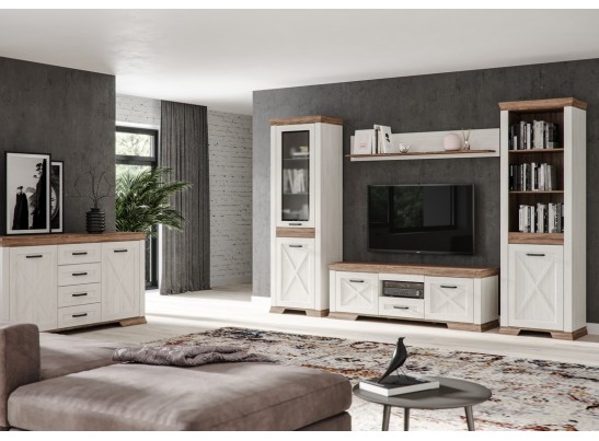 Тумба ТВ MARSELLE RTV167, ясень снежный/дуб сонома темный