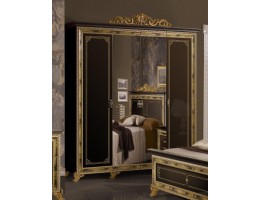 Шкаф 6-и дверный с зеркалами "Катя" (черный)