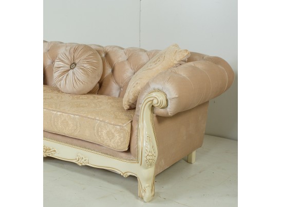 Диван раскладной трехместный Ассоль, крем (ткань золото)