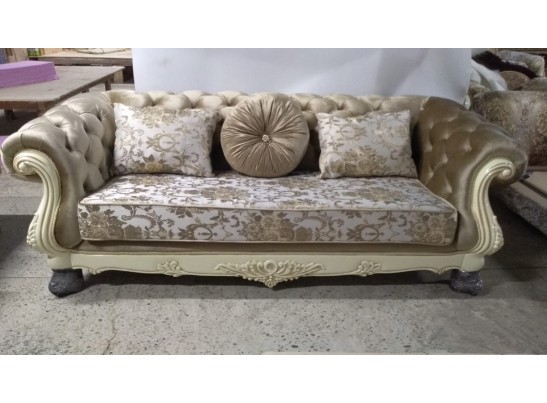 Диван раскладной трехместный Ассоль, крем (ткань беж)