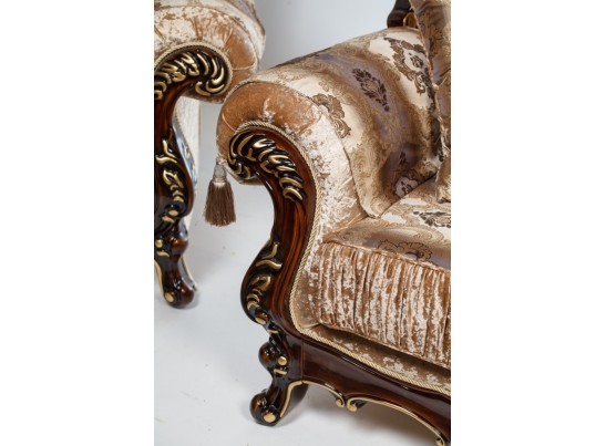 Диван трехместный Эсмеральда, орех (ткань беж)