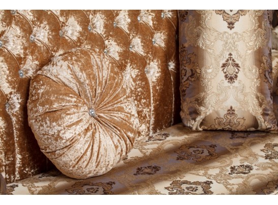 Диван трехместный Эсмеральда, орех (ткань беж)