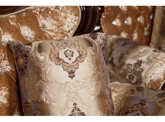 Диван трехместный Эсмеральда, орех (ткань беж)