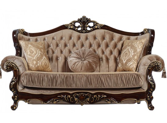 Комплект мягкой мебели Эсмеральда, орех (ткань беж)