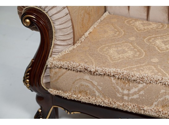 Диван трехместный Илона, орех (ткань золото)