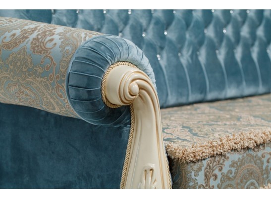 Диван трехместный Илона, крем (ткань бирюза)