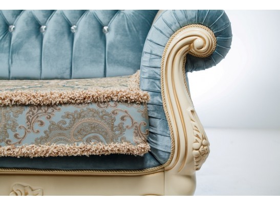 Диван трехместный Илона, крем (ткань бирюза)