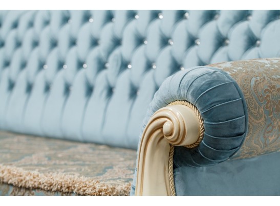 Диван трехместный Илона, крем (ткань бирюза)