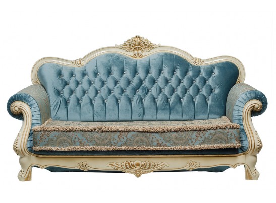 Диван трехместный Илона, крем (ткань бирюза)