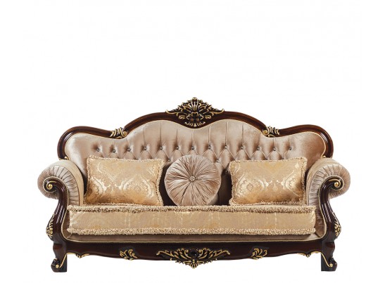 Диван трехместный Илона, орех (ткань беж)