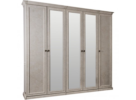 Шкаф 5-ти ств (2+1+2) с зеркалом "Афина" крем корень