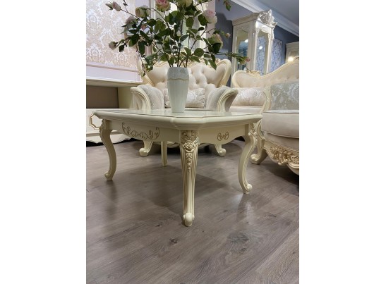 Стол журнальный прямоугольный "Джоконда" крем глянец