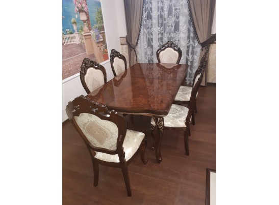 Обеденная зона "Джоконда" (стол и 6 стульев) (корень дуба)