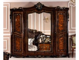 Шкаф 6-створчатый Джоконда, корень дуба глянец
