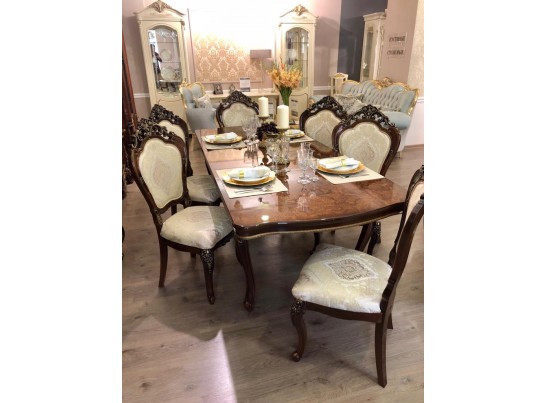 Обеденная зона "Джоконда" (стол и 6 стульев) (корень дуба)