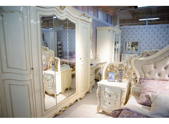 Шкаф 6-створчатый Джоконда (крем глянец)