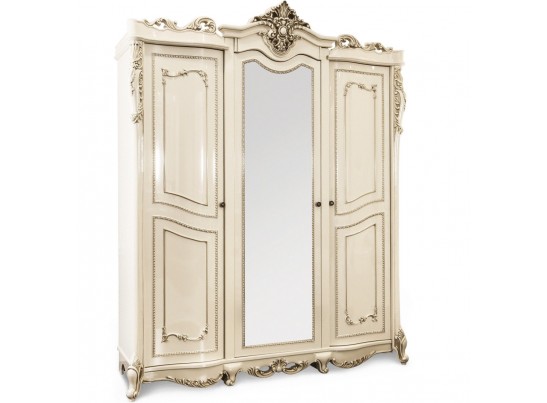 Шкаф 3-створчатый Джоконда (крем глянец)