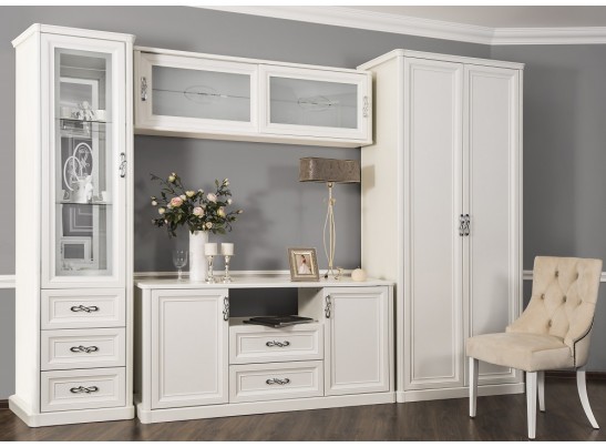 Тумба ТВ высокая Мишель, белая