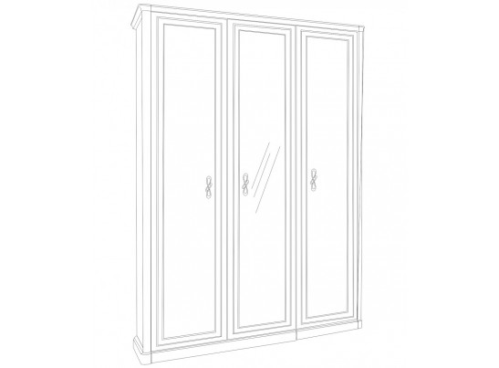 Спальня Мишель с 3-створчатым шкафом, белая