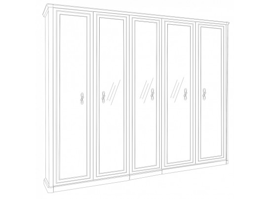Шкаф 5-створчатый Мишель, белый