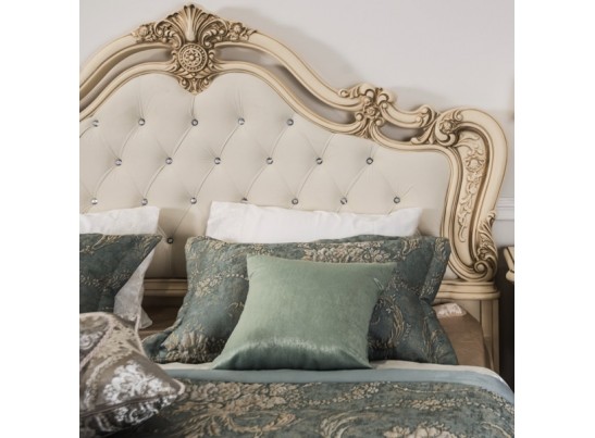 Кровать Мона Лиза крем с мягким изголовьем