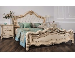 Кровать Мона Лиза крем с мягким изголовьем