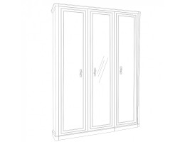 Шкаф 3-створчатый с зеркалом Натали, белый