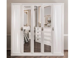 Шкаф 5-створчатый с зеркалами Натали, белый