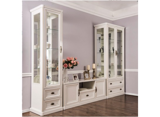 Витрина двухстворчатая Натали, белая