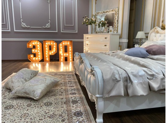 Спальня Натали с 6-створчатым шкафом, белая