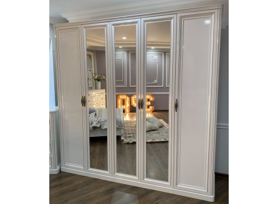 Шкаф 5-створчатый с зеркалами Натали, белый