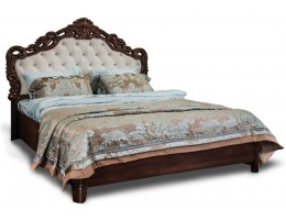 Кровать двуспальная с мягким изголовьем Патрисия орех караваджо глянец 160