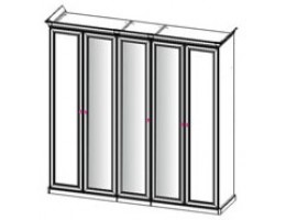 Шкаф 5-ти ств (2+1+2) с зеркалом Патрисия орех караваджо глянец