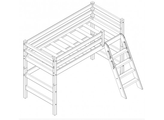 Кровать чердак Соня Вариант 6 (с наклонной лестницей)
