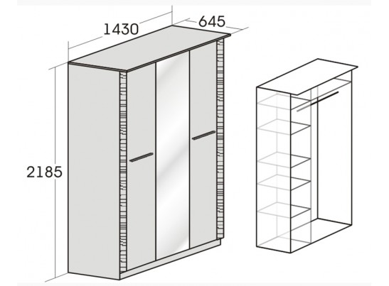 Спальный гарнитур "Элана" Вариант 2 (дуб сонома)