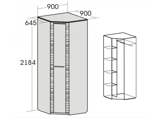Спальный гарнитур "Элана" Вариант 2 (дуб сонома)