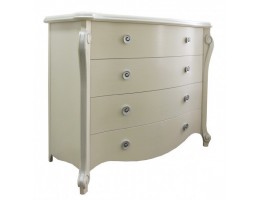 Комод Луиза с четырьмя ящиками и металлическими ручками в стиле прованс ММ-227-04