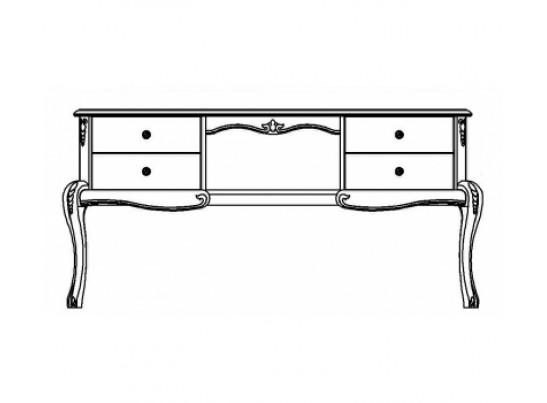 Стол туалетный Мокко с четырьмя ящиками и резным декором ММ-316-06