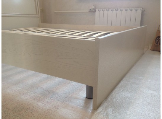 Кровать Нинель без каркаса из натурального дерева, цвет белая эмаль ММ-167-02/14Б