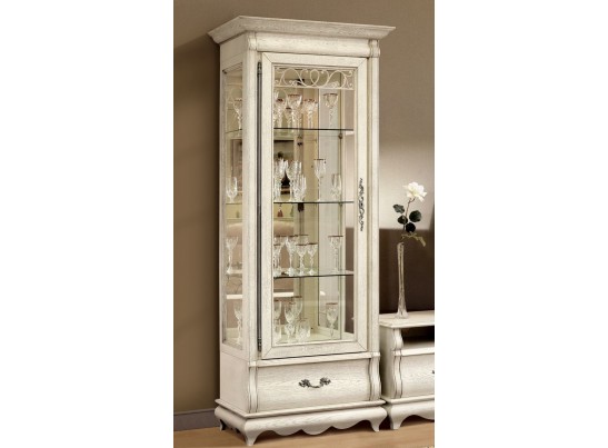 Шкаф с витриной Оскар с зеркалом ММ-210-01