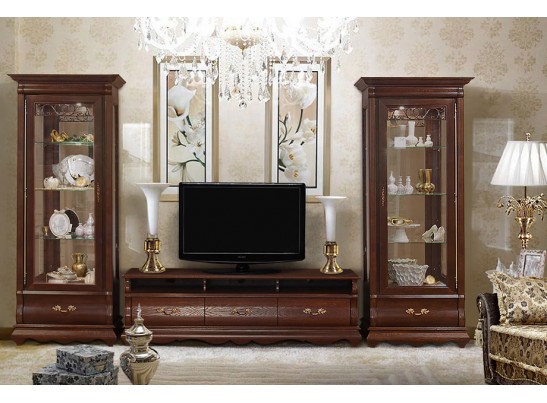 Шкаф с витриной Оскар с зеркалом ММ-210-01