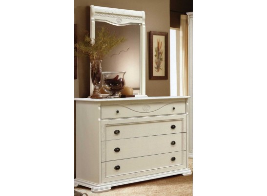 Спальный гарнитур Лика в цвете белая эмаль из натурального дерева 2